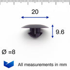 Panel Fastener Clip, Black - image 2