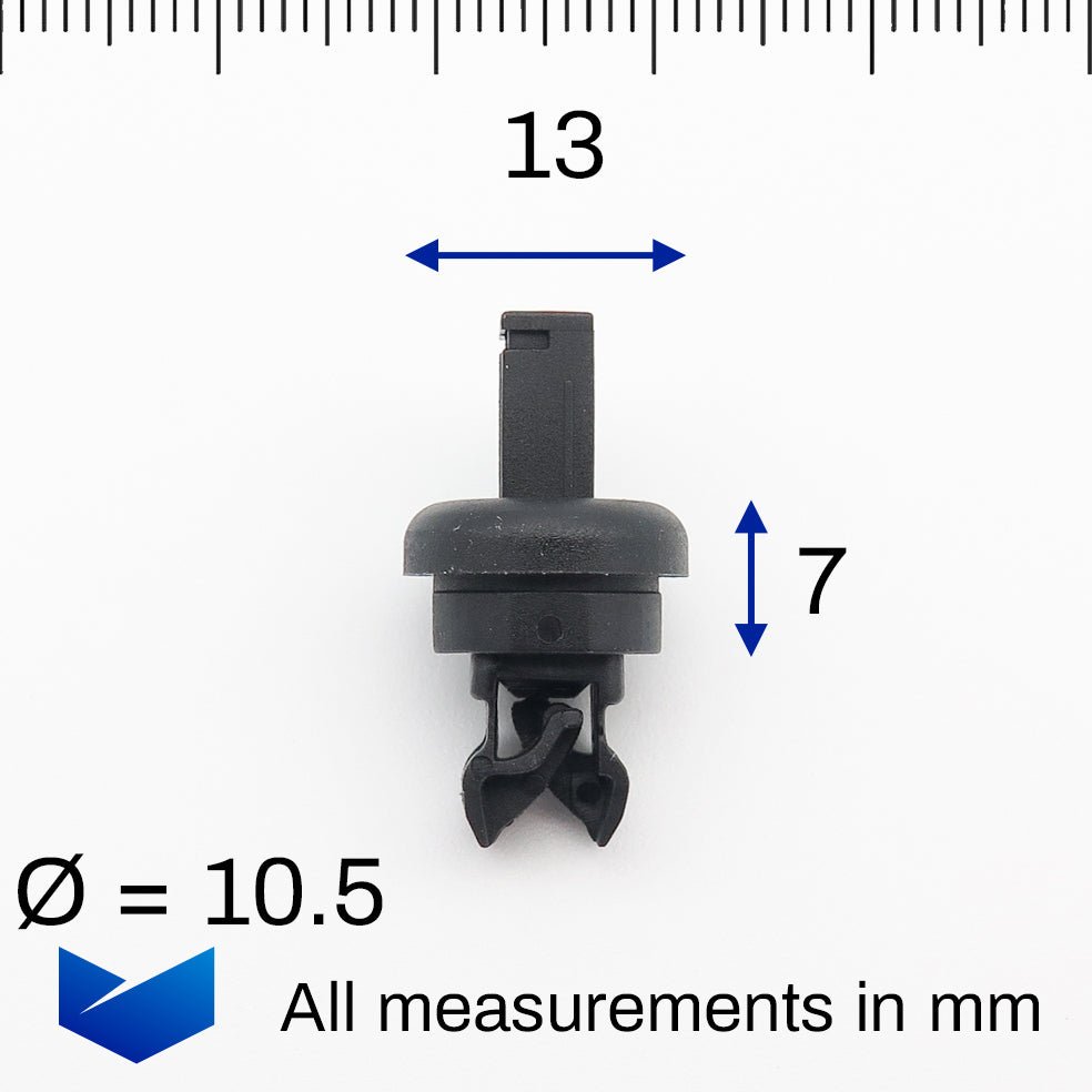 Push Fit Parcel Shelf Hanger Clip, Black - image 2
