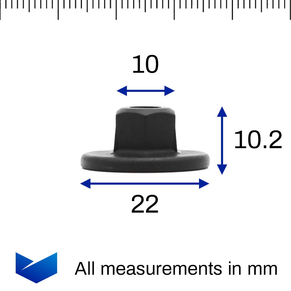 Plastic Nut, 22mm Collar - image 2