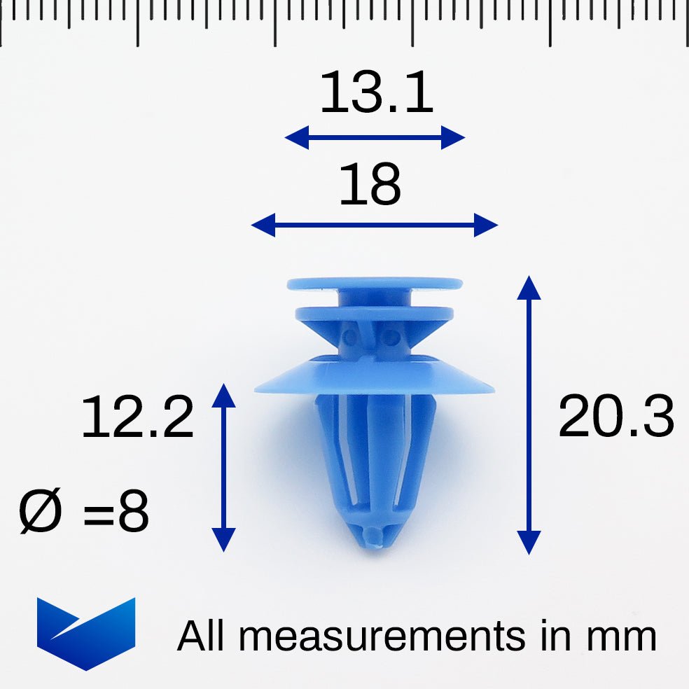 Interior Trim Panel Clips, Blue - image 2