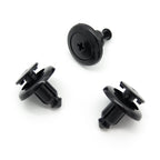 Push Fit Plastic Rivet, 8mm Hole, 20mm Collar, Black, Easy Release