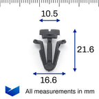 Grille and Trim Fastener Clip, Grey - image 2