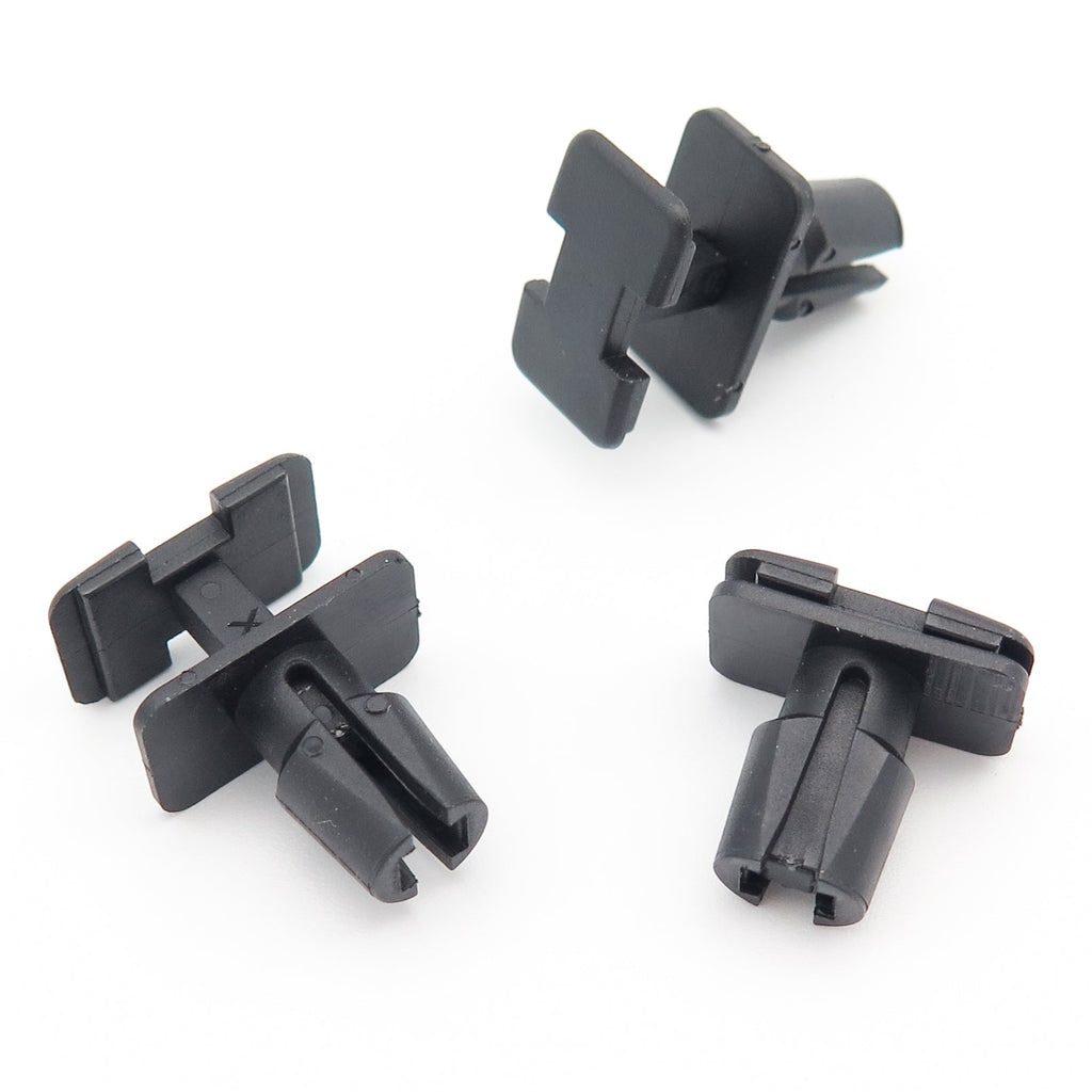 Push Fit Plastic Clip, Rectangular Collar, Black