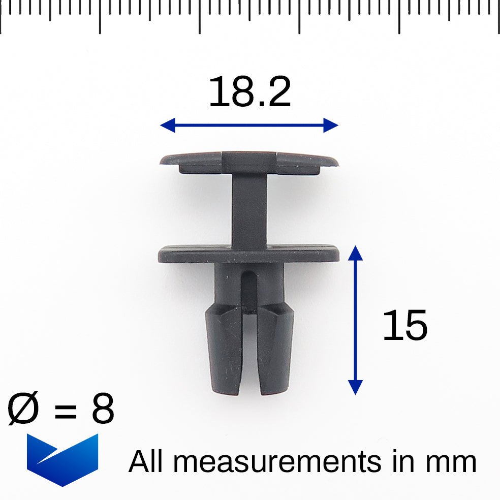 Push Fit Plastic Clip, Rectangular Collar, Black - image 2