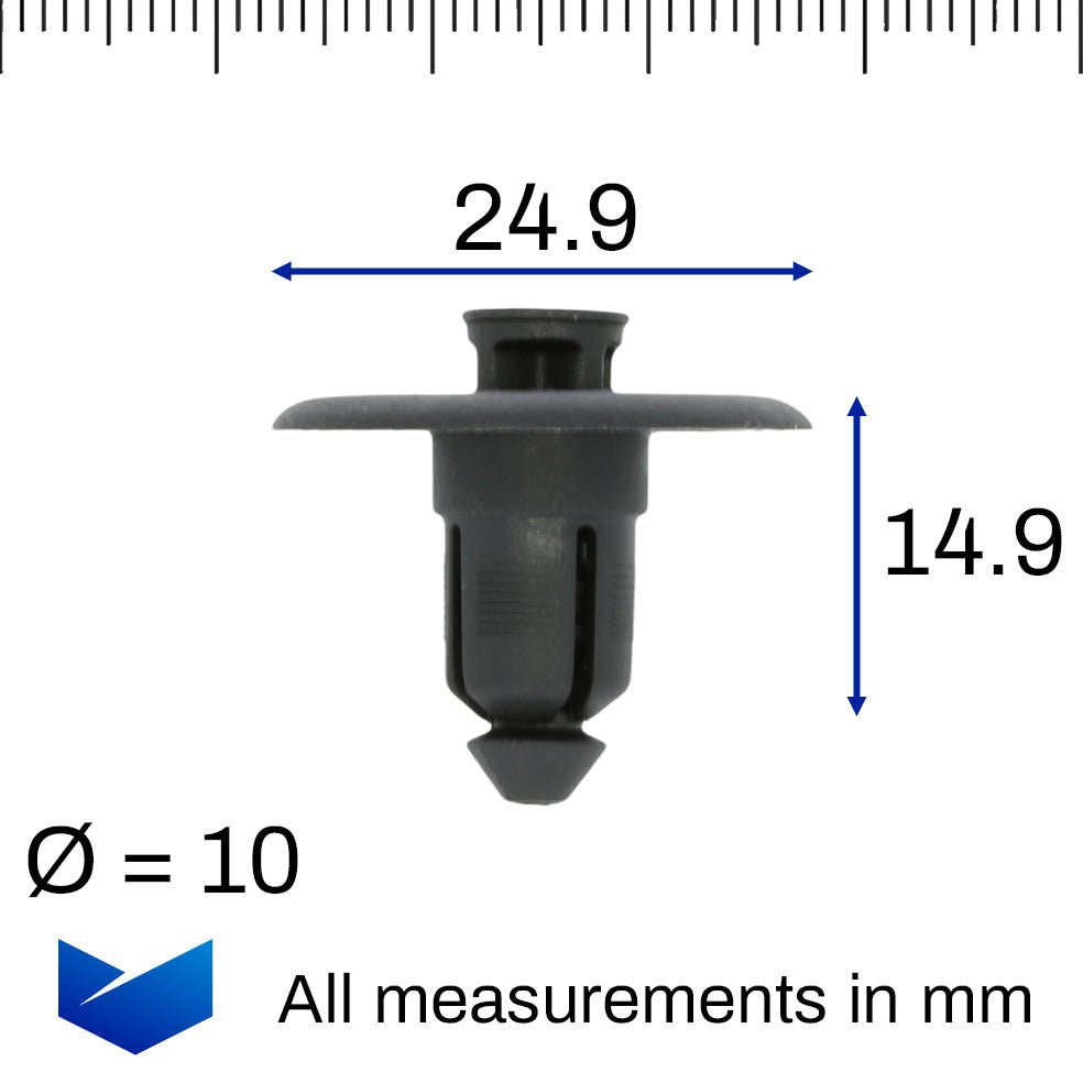 Push Fit Plastic Rivet, Black - image 2