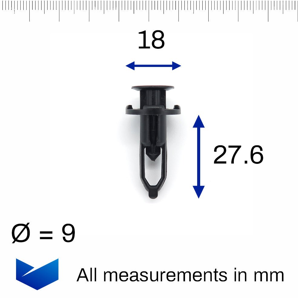 Push Fit Plastic Rivet, Black - image 2