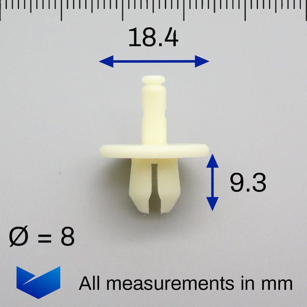 Push Fit Plastic Pin Rivet, White - image 2
