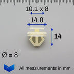 Exterior Moulding Clip, White - image 2