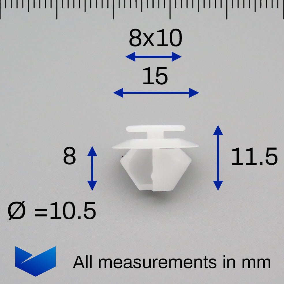 Plastic Trim & Moulding Clip, White with Seal - image 2