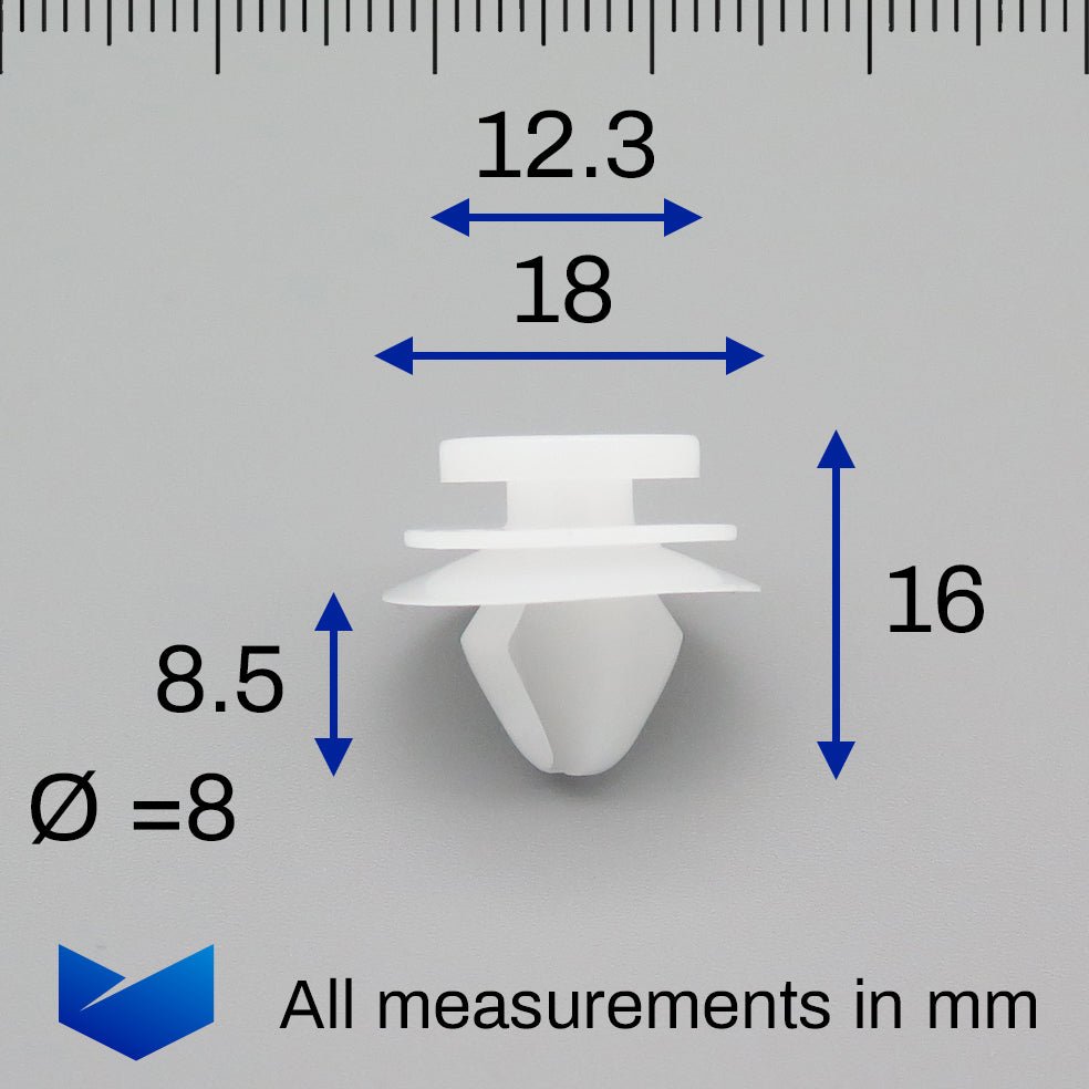 Plastic Fastener, Trim & Moulding Clip, White - image 2