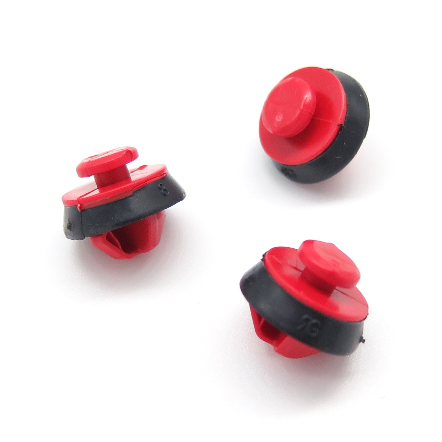 Moulding Clip with Integrated Rubber Seal Washer, Red