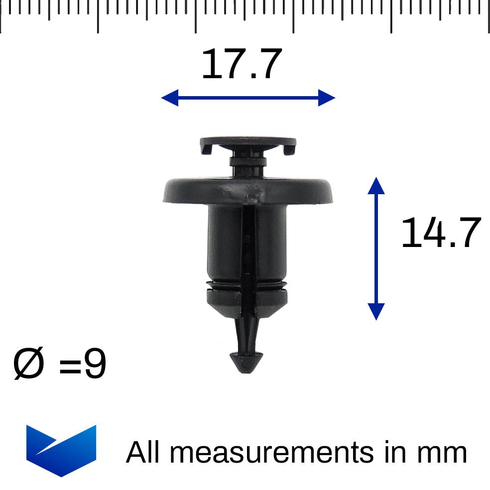 Push Fit Plastic Rivet, 8.5mm Hole - image 2