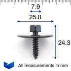 SEM Screw, 4.8 x 25mm with 26mm Washer, Black - image 2