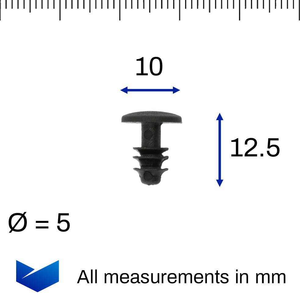 Fir Tree Clip, 5mm Hole, 10mm Head - image 2