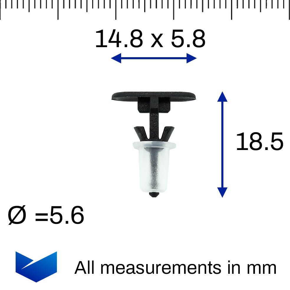 Rubber Weatherstrip Seal Clip, 6mm Hole - image 2
