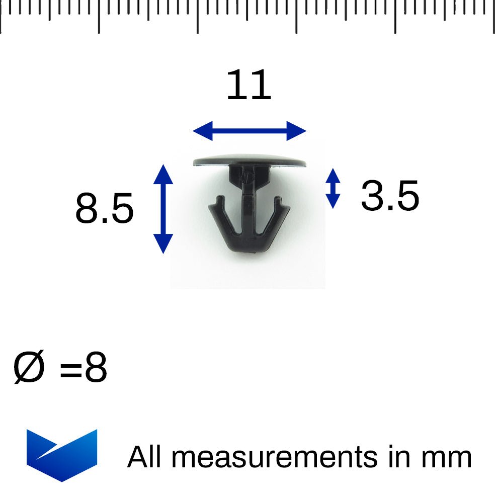 Rubber Weatherstrip Clips, 11mm Head, 5mm Hole (Supercedes to FCP-0207) - image 2