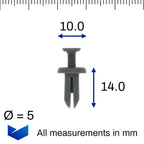 Screw Fit Fastener, 5.5mm Hole, Black - image 2