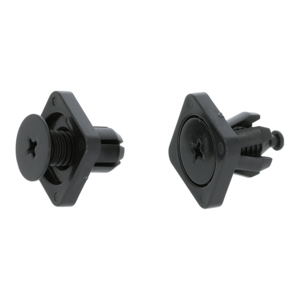 Screw Fit Plastic Clip, 10mm Hole, Square Collar, Black - image 3