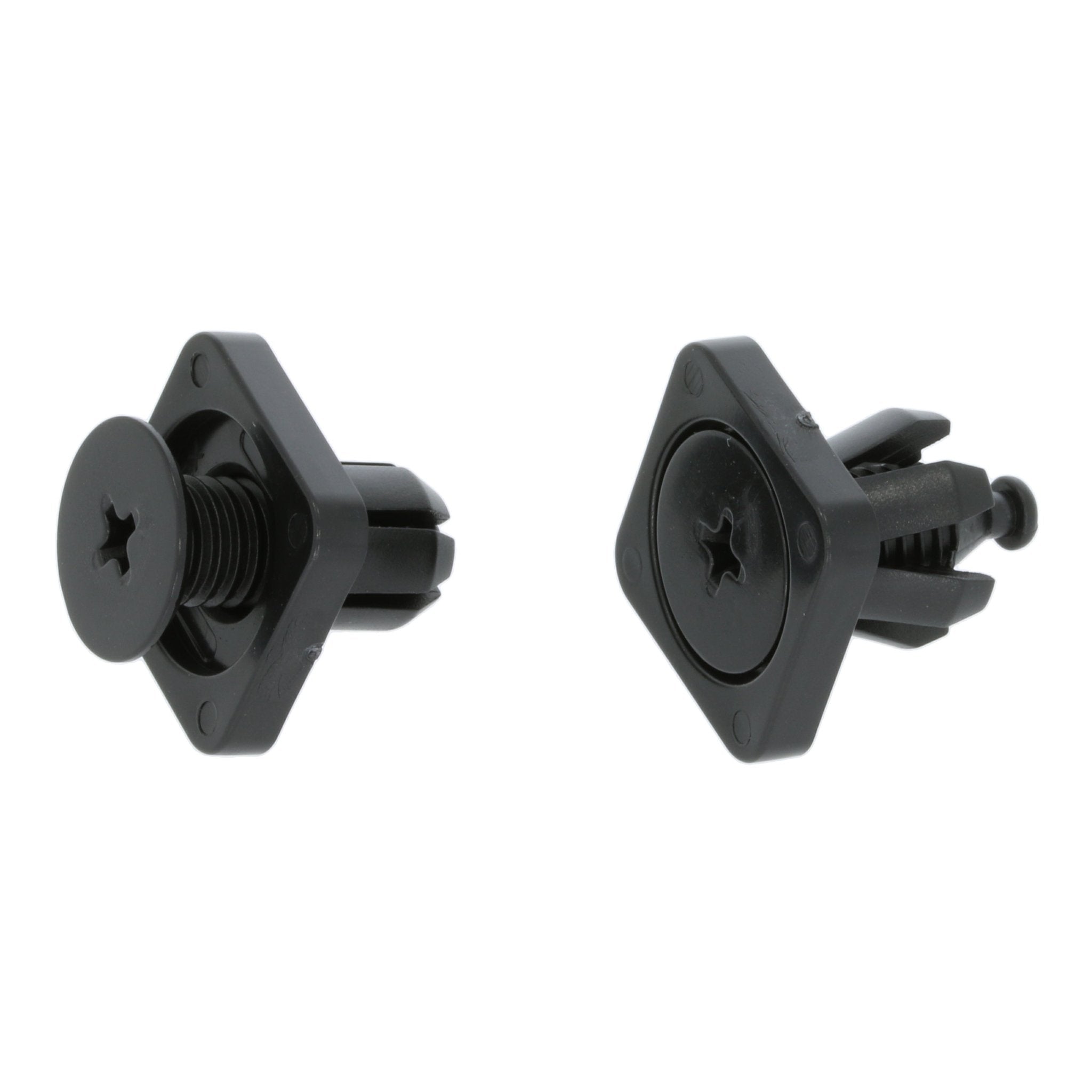 Screw Fit Plastic Clip, 10mm Hole, Square Collar, Black - image 3