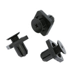 Screw Fit Plastic Clip, 10mm Hole, Square Collar, Black