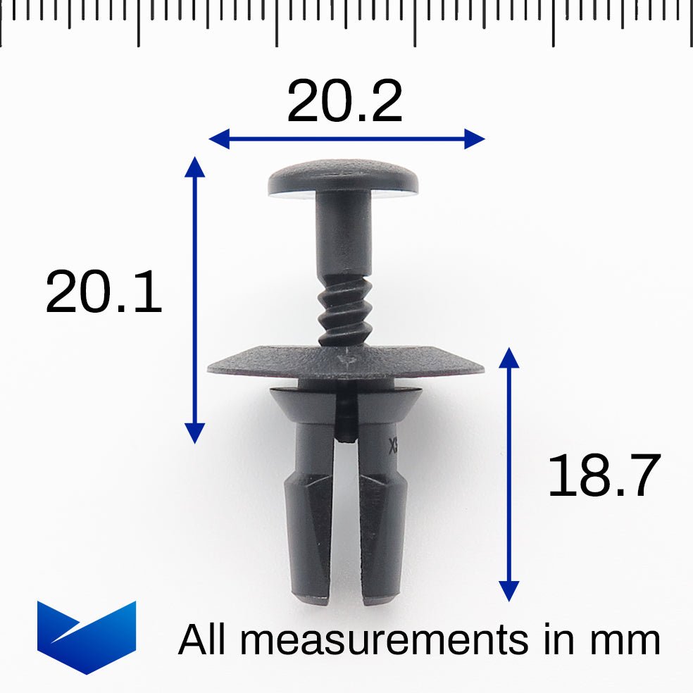 Push Fit Plastic Fastener, Black - image 2