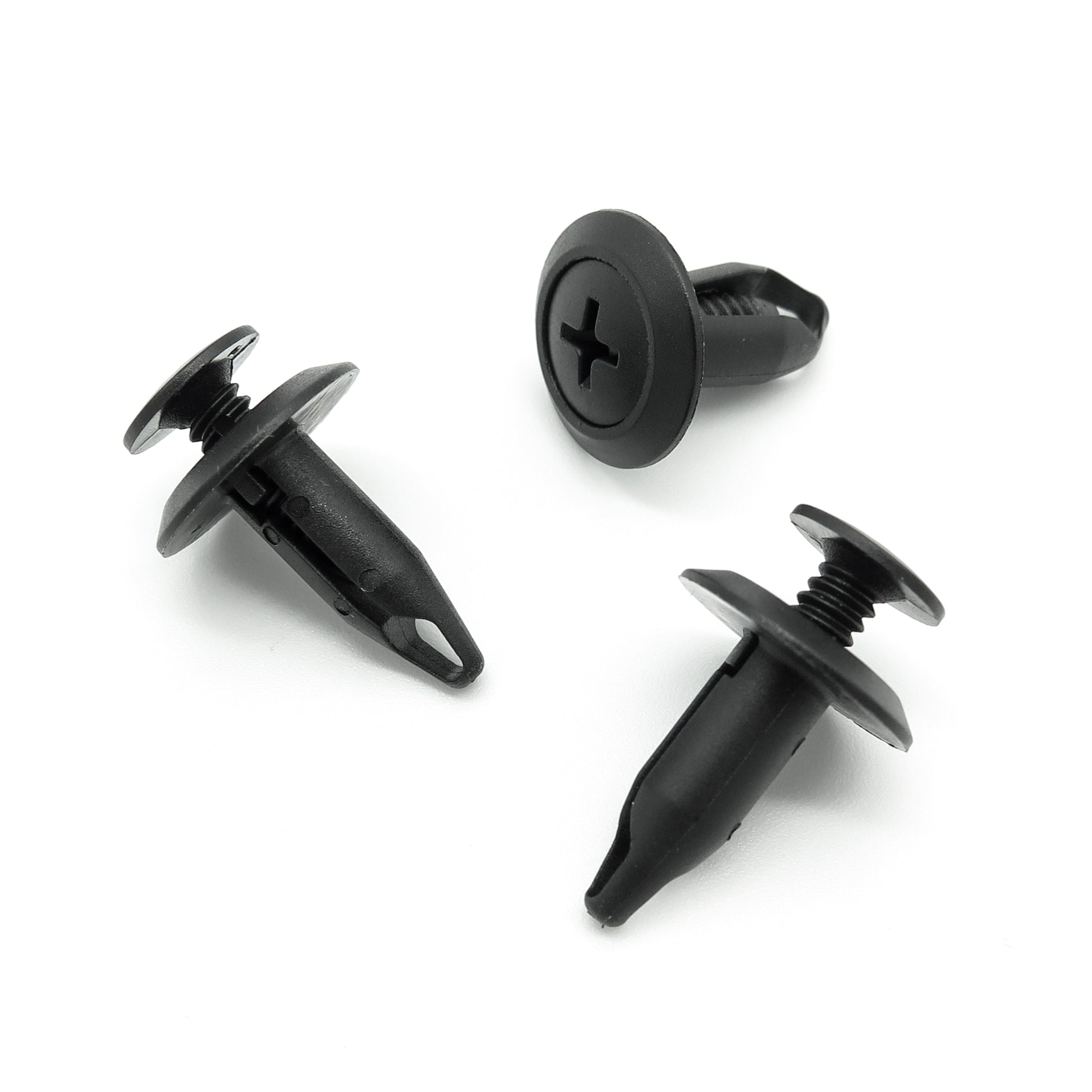 Screw Fit Plastic Rivet, 6.5mm Hole, 18mm Collar, Black