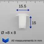 Plastic Screw Grommet, White - image 2
