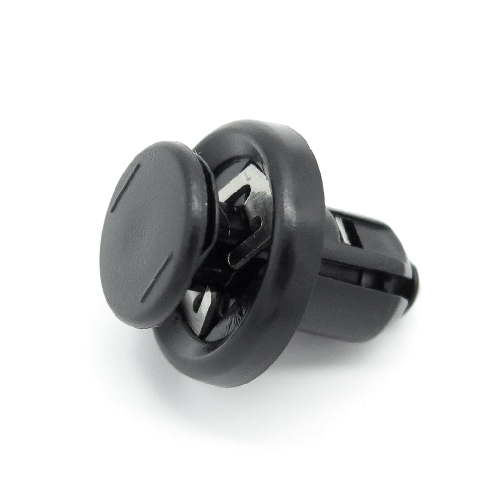 Push Fit Plastic Rivet, 10mm Hole, 20mm Collar, Metal Insert- Short, Black - image 3