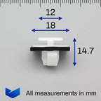 Exterior Trim Moulding Clip, White - image 2