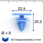 Moulding Clip, Blue - image 2