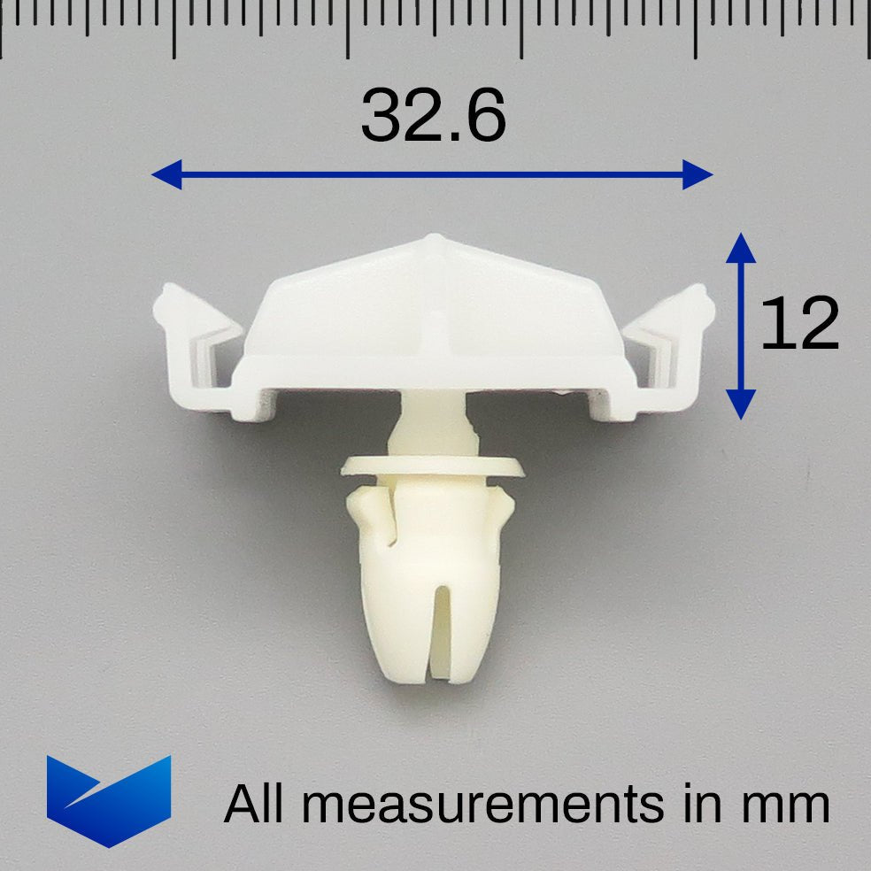 Side Moulding Clip, White with Grommet - image 2