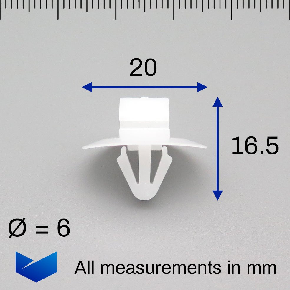 Body Moulding Clip, White - image 2