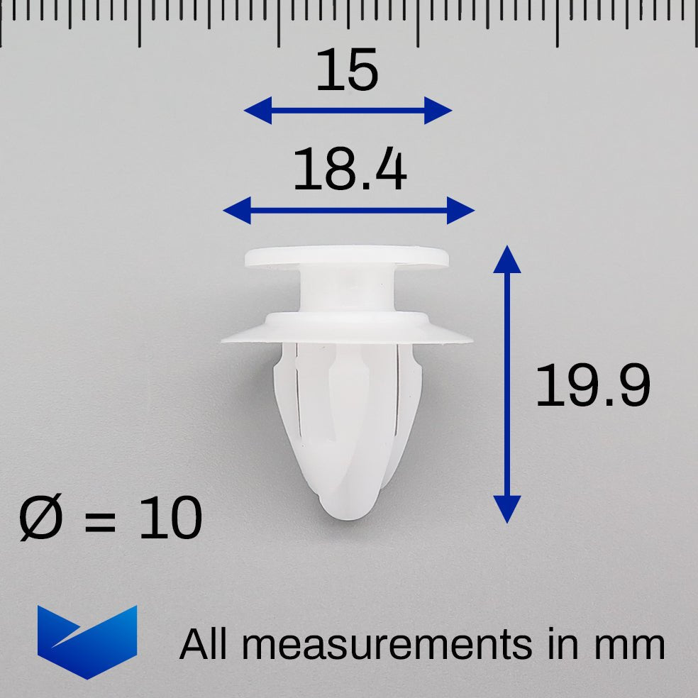 Trim Moulding Clip, White With Washer - image 2