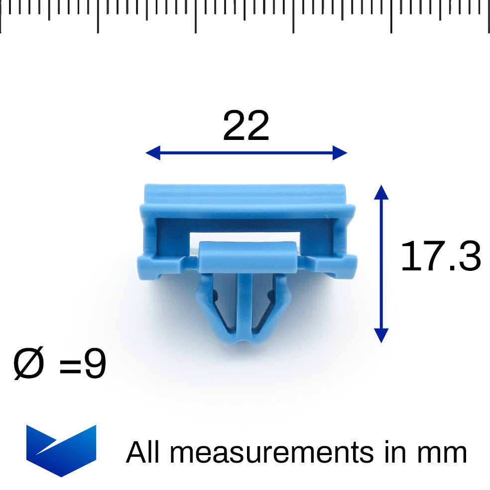 Plastic Retainer Clip, Blue - image 2