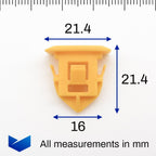 Moulding Mounting Clip, Yellow - image 2