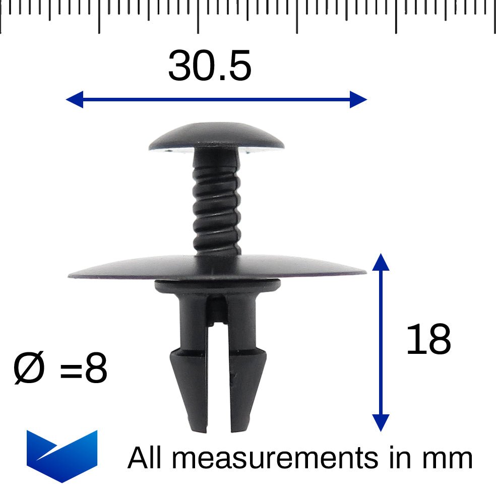 Screw Fit Plastic Rivet, Black - image 2