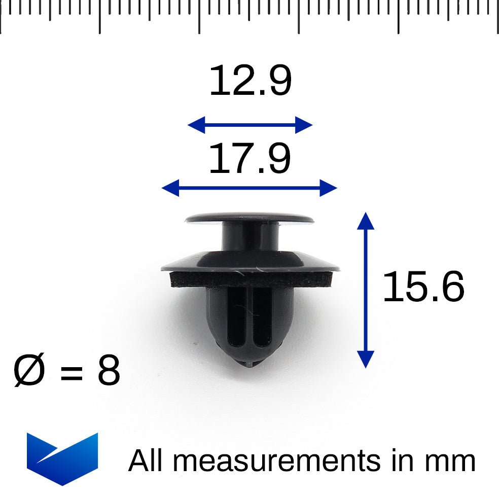 Trim Panel Moulding Clip, Black with Washer - image 2