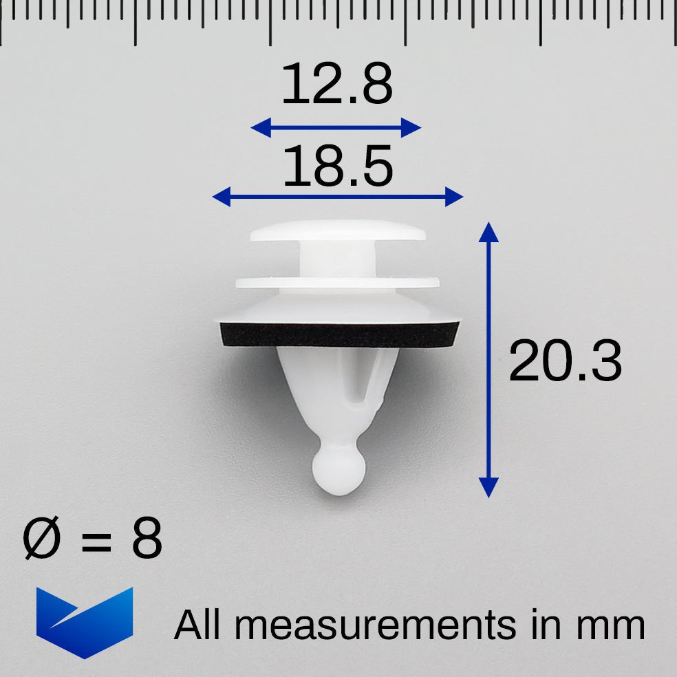 Exterior Moulding Clip, White with Washer - image 2