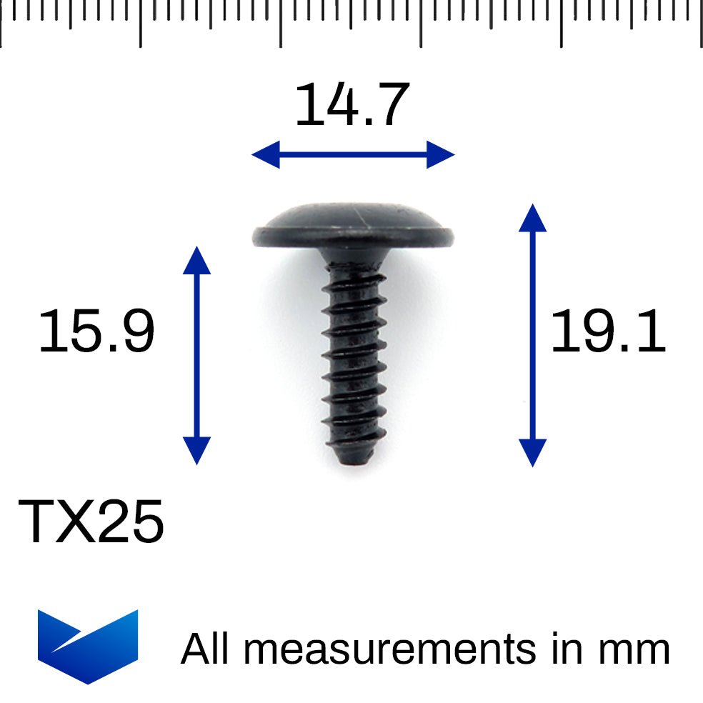 Metal Torx Headed Screw, Black - image 2