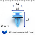 Trim Panel Clip, Blue with Washer - image 2
