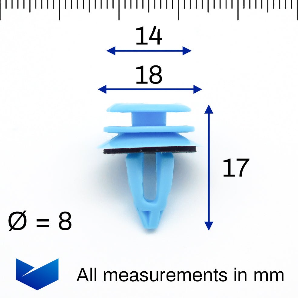 Trim Panel Clip, Blue with Washer - image 2