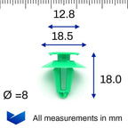 Trim Panel Clip, Green - image 2