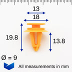 Trim Moulding Retaining Clip, Yellow - image 2