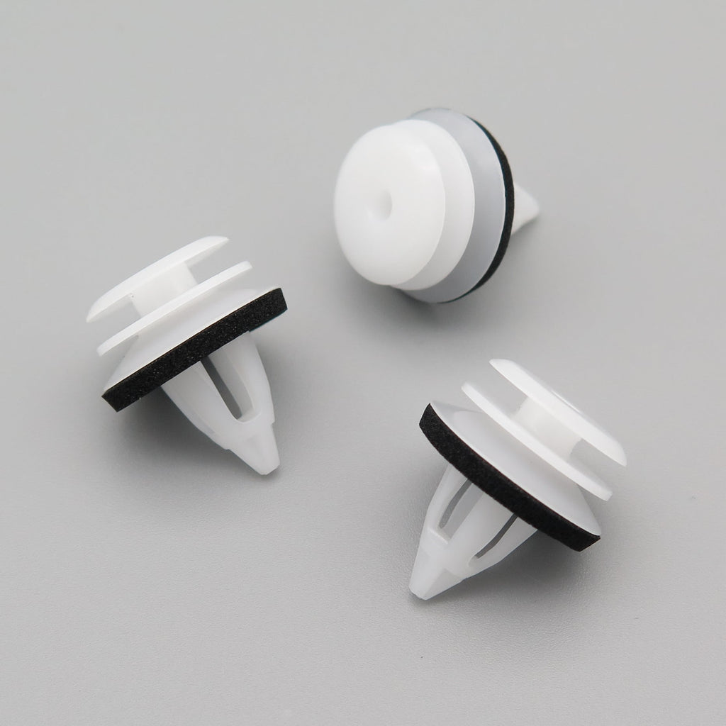 Plastic Trim & Moulding Clip, White, With Washer