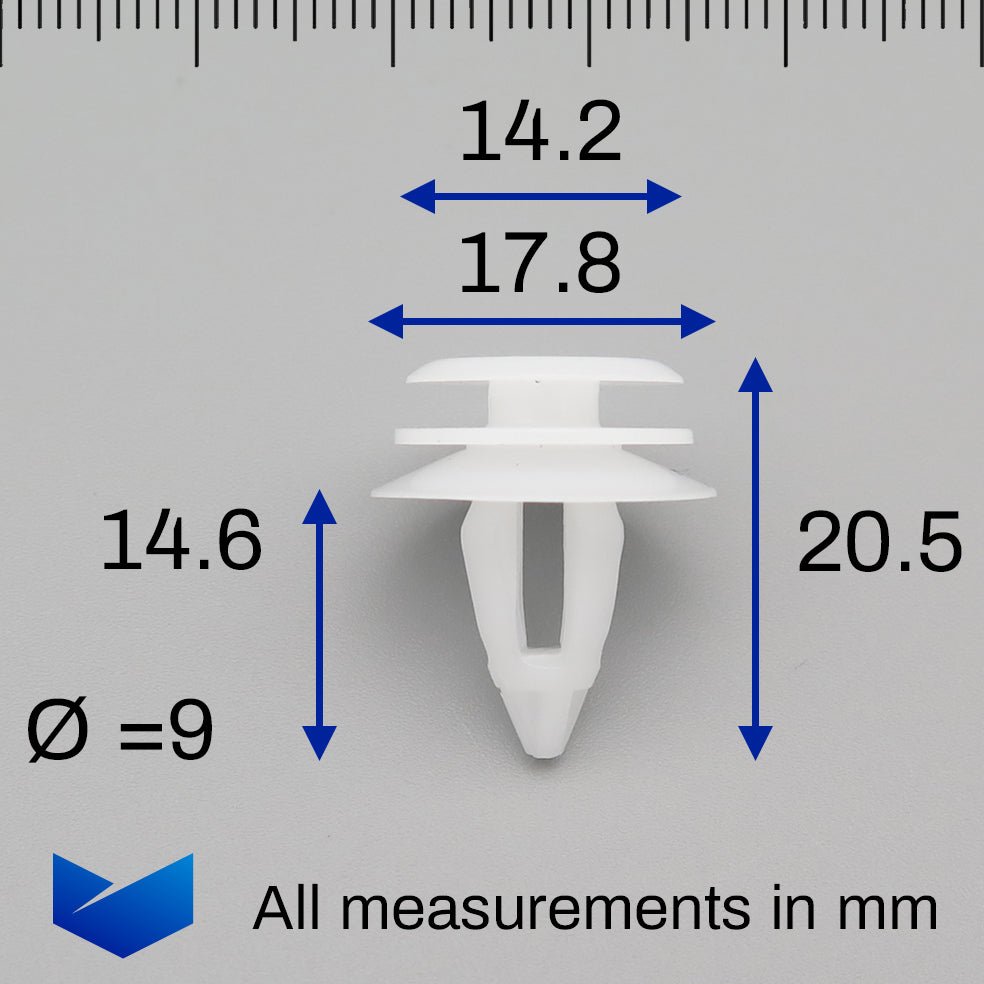 Plastic Trim & Moulding Clip, White, With Washer - image 2