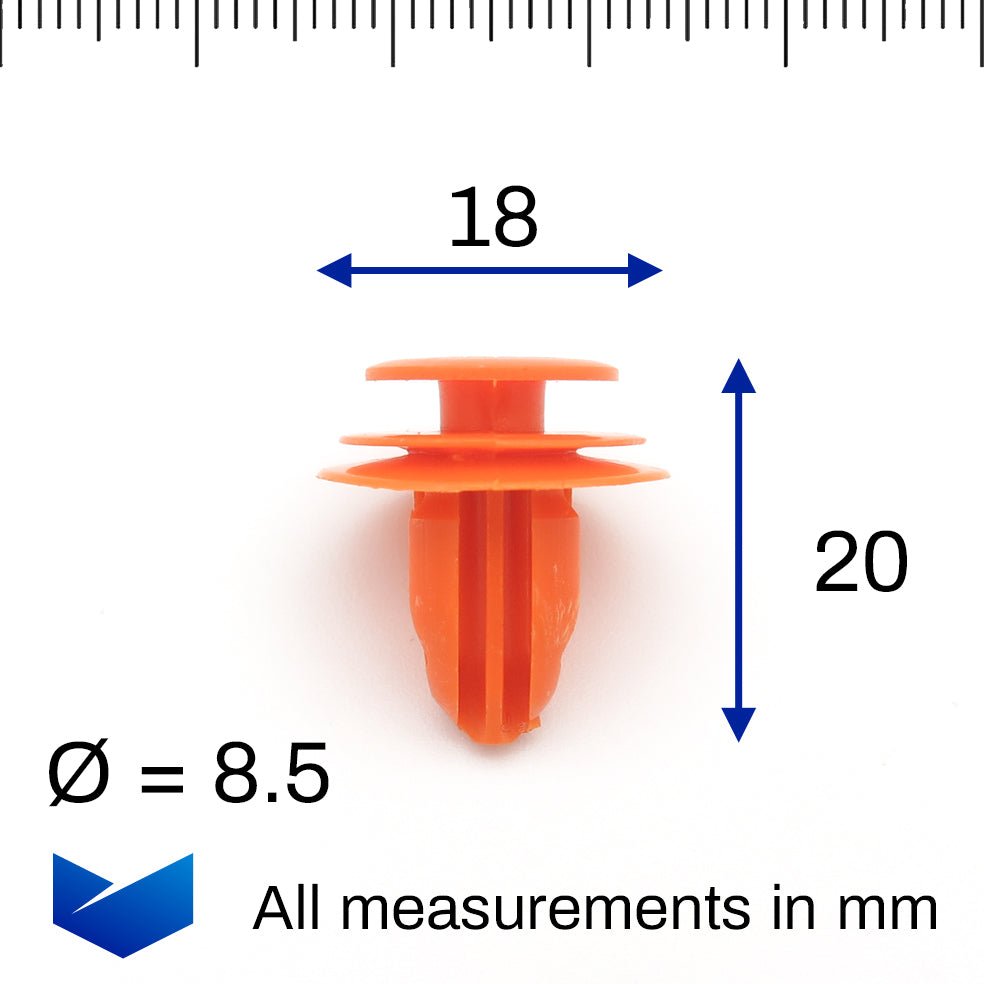 Interior Trim Panel Clip, Orange - image 2