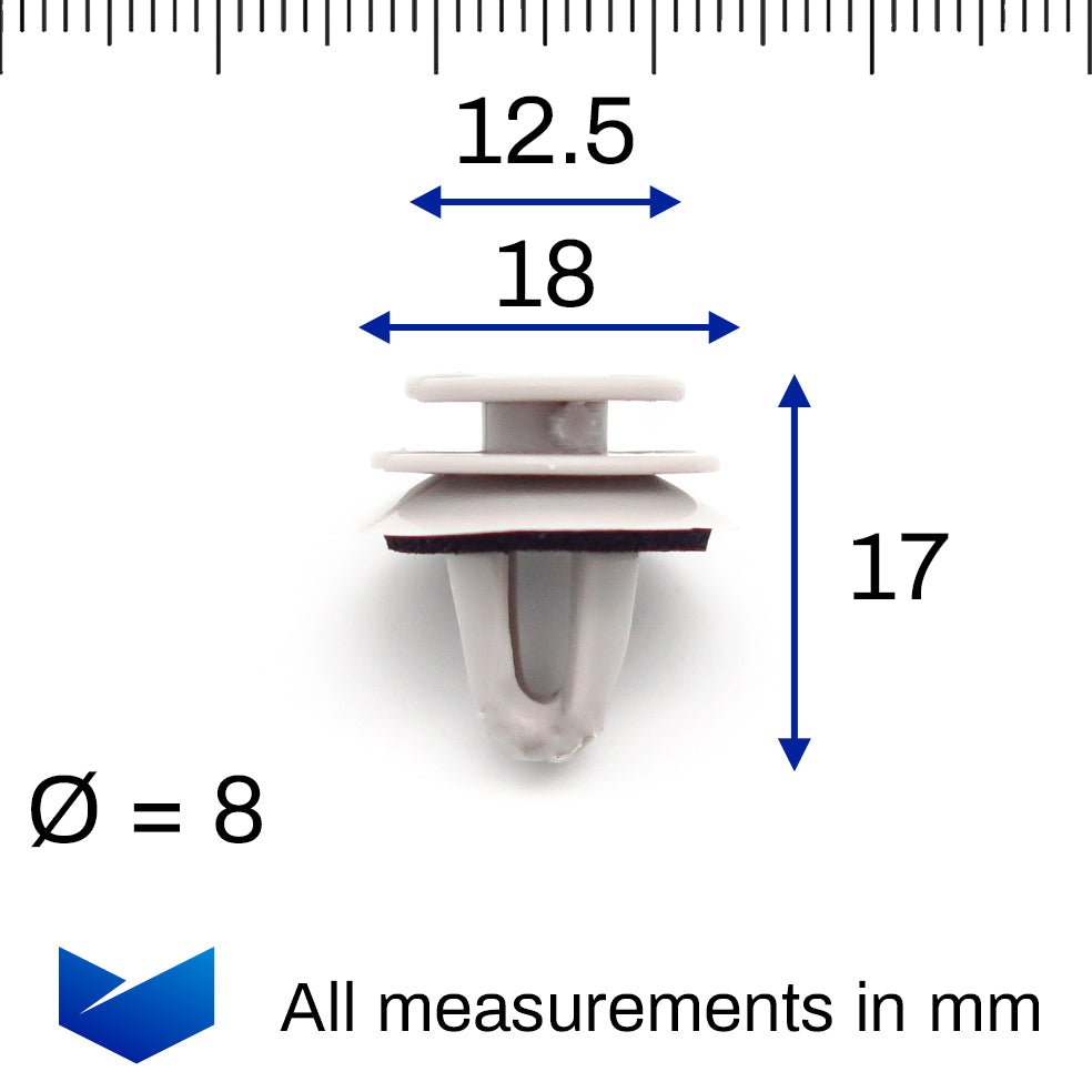 Moulding Clip, Grey with Washer - image 2