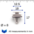 Moulding Clip, Grey with Washer - image 2