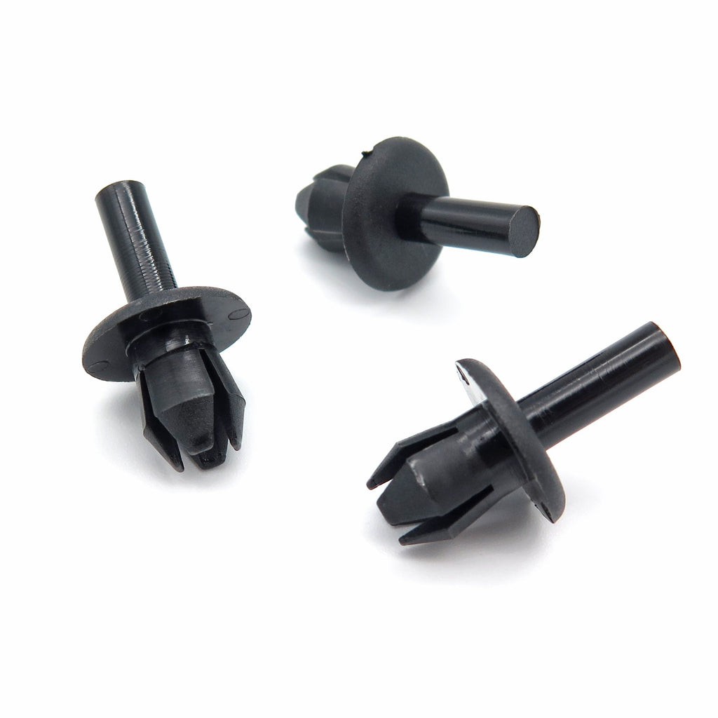Push Fit Plastic Rivet, 8mm Hole, 18mm Collar, Black