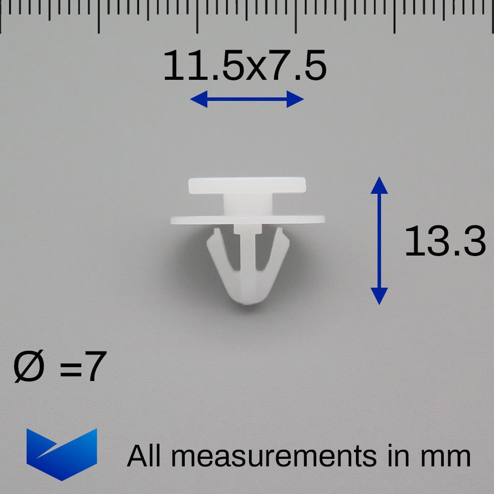 Wheel Arch Trim Clip, White - image 2